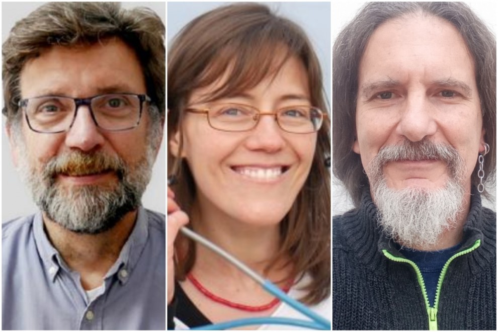 Los expertos en terremotos Jordi Díaz, Beatriz Gaite y Javier Almendros.