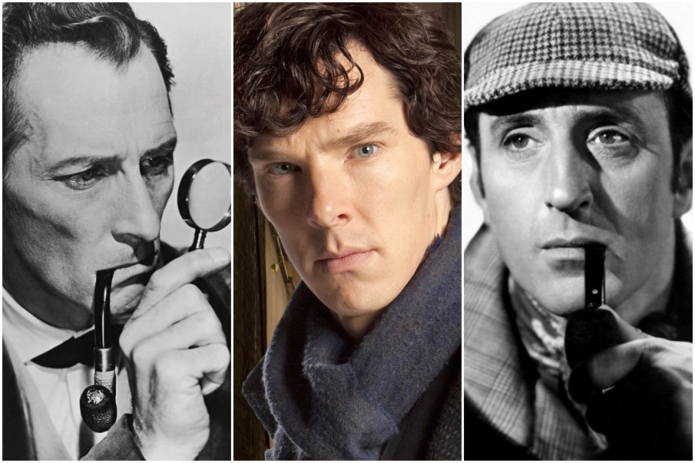 Los actores Peter Cushing, Benedict Cumberbatch y Basil Rathbone encarnaron a Sherlock Holmes, el detective creado por Arthur Conan Doyle.