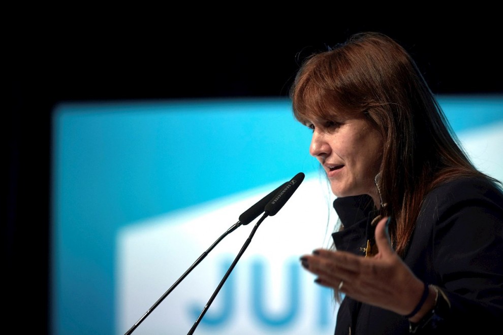 La candidata a la presidencia de la Generalitat por JxCat, Laura Borràs, una de las firmantes del documento.