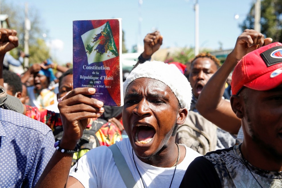 Imagen de una protesta ciudadana en Haití contra el presidente Moise.