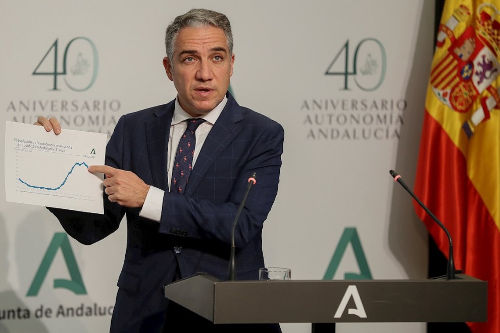El portavoz del Ejecutivo andaluz y consejero de la Presidencia, Elías Bendodo.