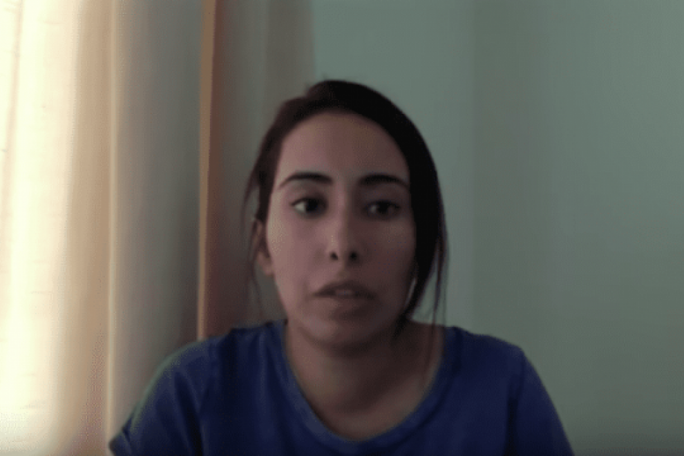 La princesa Latifa, de 35 años, hija del emir de Dubái durante un vídeo grabado.