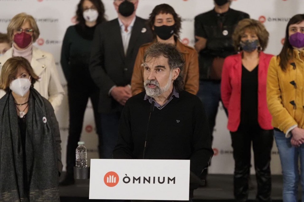 Jordi Cuixart en l'acte d'Òmnium al Museu Marítim.