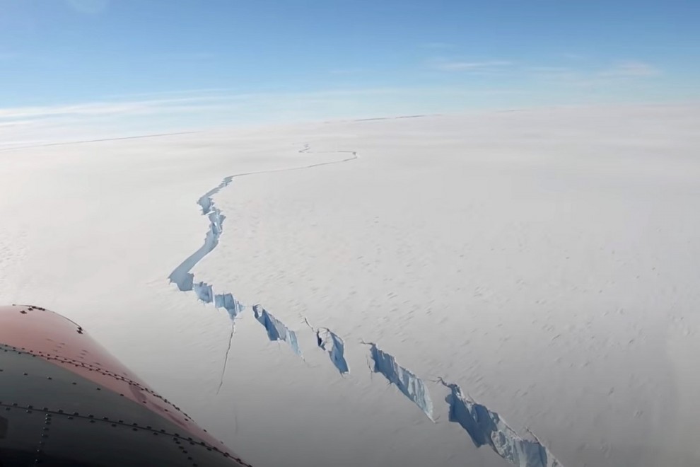 Imagen del desprendimento en la Antártida.
