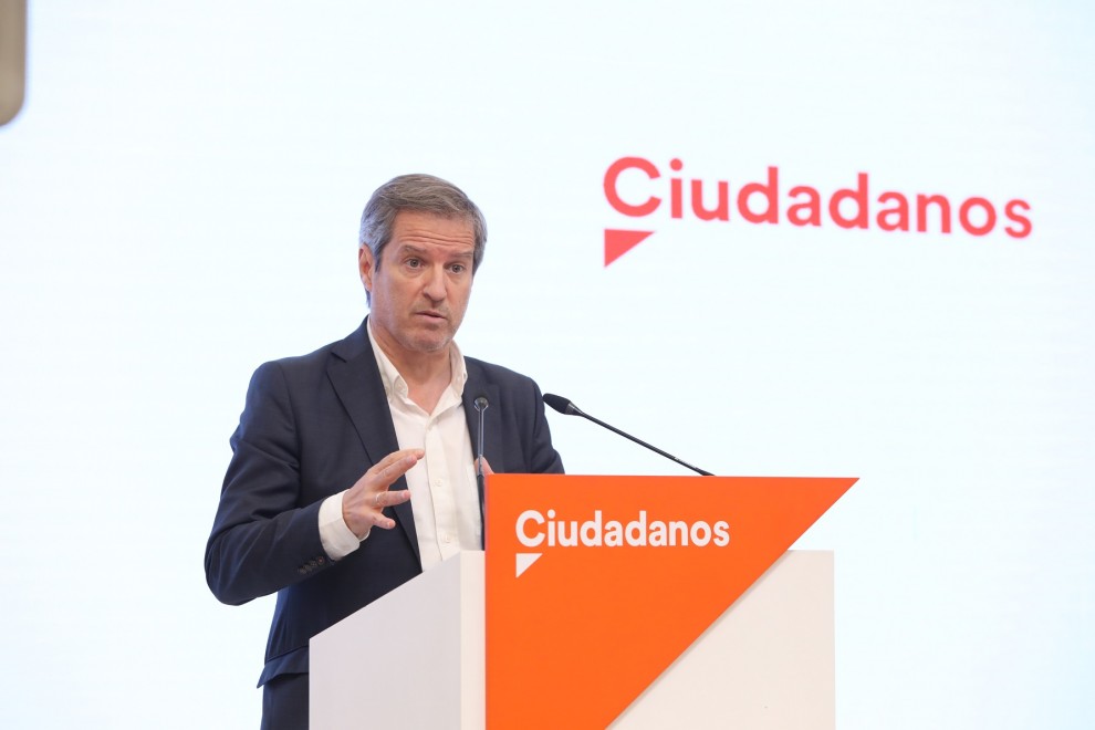 El secretario de Comunicación de Ciudadanos (Cs), Daniel Pérez Calvo, durante una rueda de prensa tras la la reunión del Comité Permanente del partido, en Madrid (España), a 29 de marzo de 2021