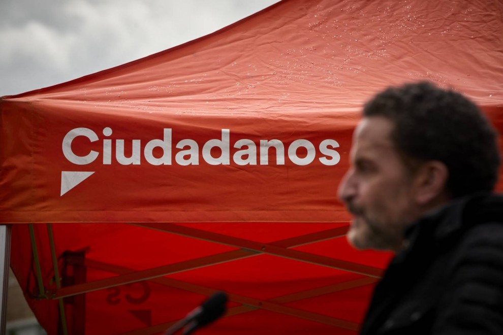 El candidato de Ciudadanos (Cs) a la presidencia de la Comunidad de Madrid, Edmundo Bal, durante una intervención en el Bosque Metropolitano, a 28 de abril de 2021.