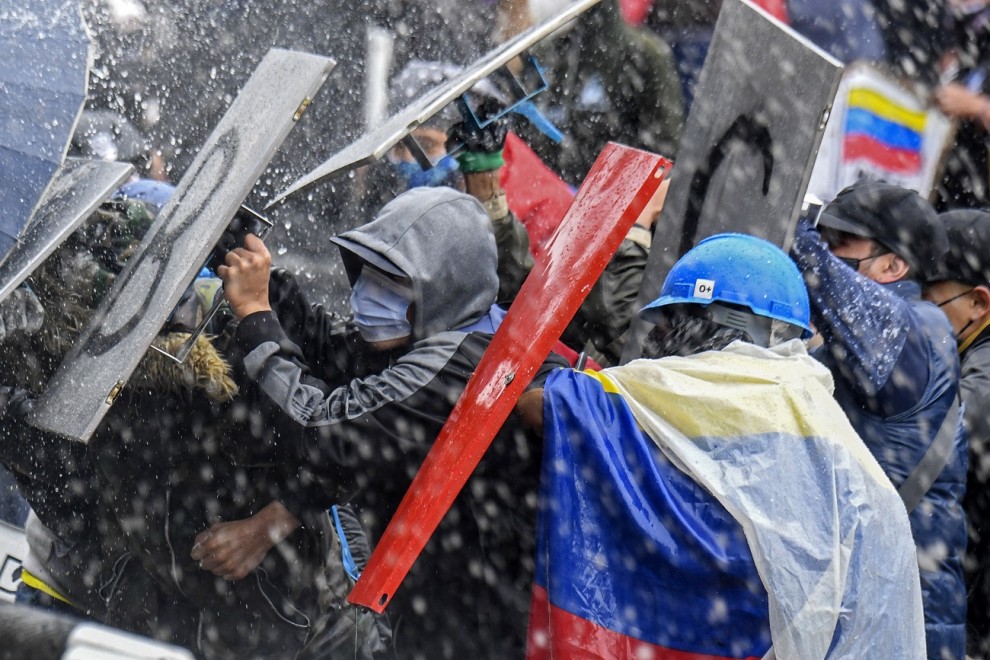 Manifestantes durante las protestas contra el Gobierno en Colombia del pasado 5 de mayo.