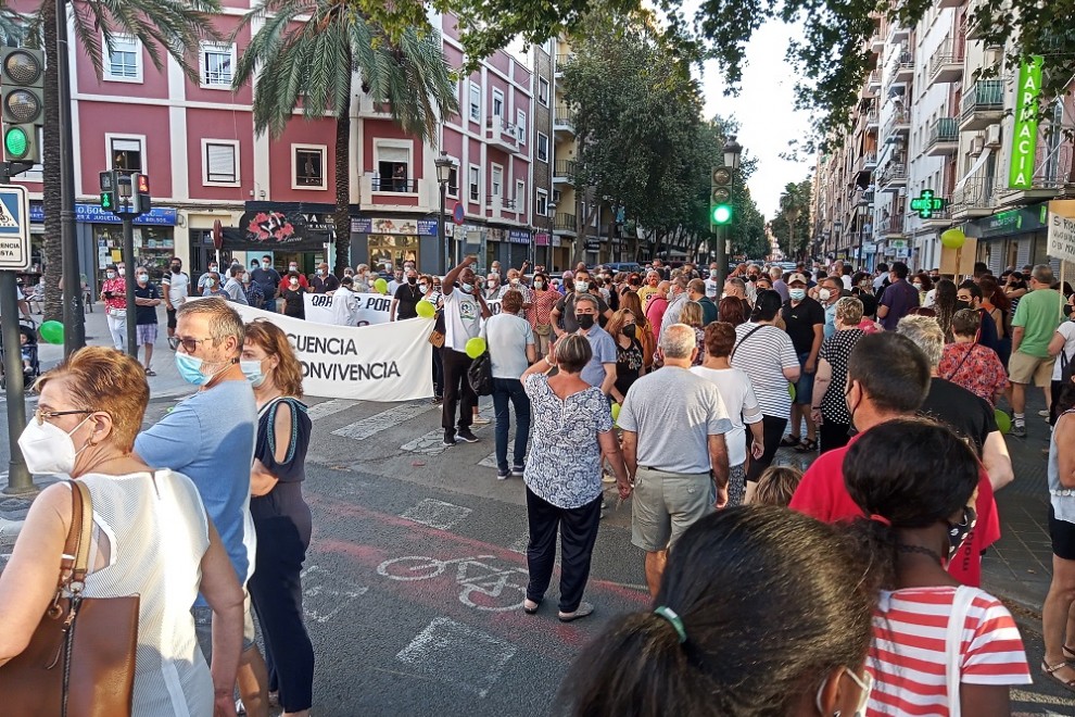 Imagen de la protesta vecinal en València.