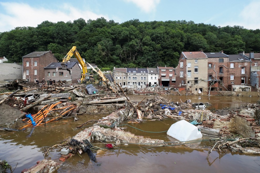 Vista de la ciudad de Pepinster, en Bélgica, después de las inundaciones que han azotado a los paises centroeuropeos en julio de 2021.