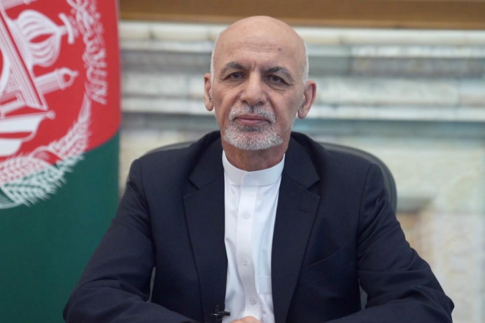 El El presidente de Afganistán, Ashraf Ghani, se dirige a la nación en un mensaje en Kabul, Afganistán, epresidente de Afganistán, Ashraf Ghani, se dirige a la nación en un mensaje en Kabul, Afganistán, el 14 de agosto de 2021. Palacio presidencial afgano