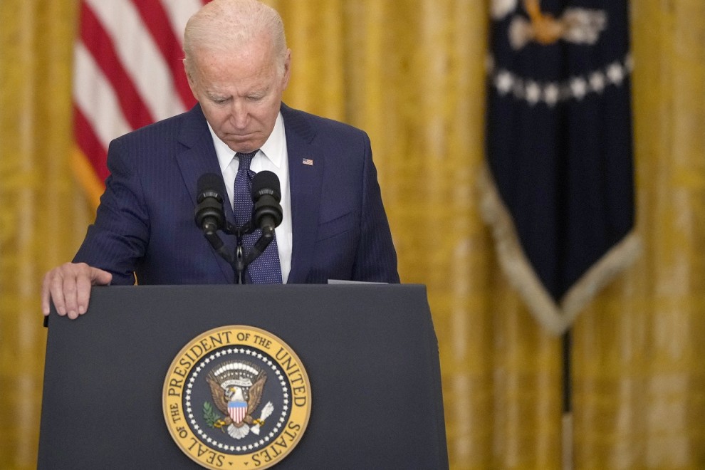 El presidente de EEUU, Joe Biden, durante su intervención tras los atentados cerca del aeropuerto de Kabul.