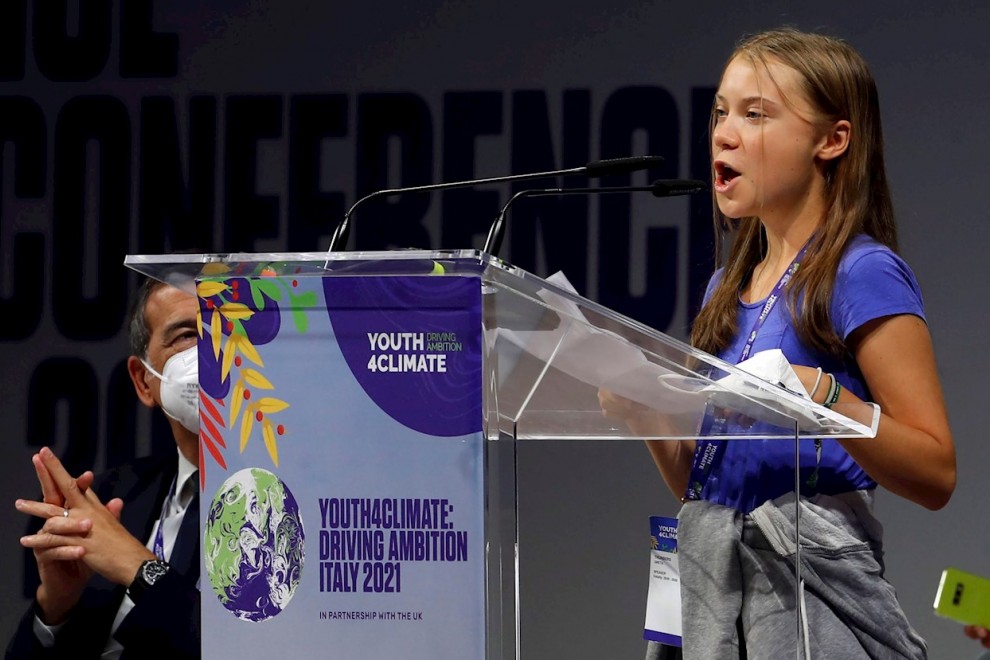 Greta Thunberg en Milán en la conferencia Youth4climate.