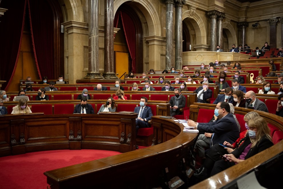 Vista del pleno del Parlament catalán durante el debate de totalidad de los Presupuestos. E.P./David Zorrakino