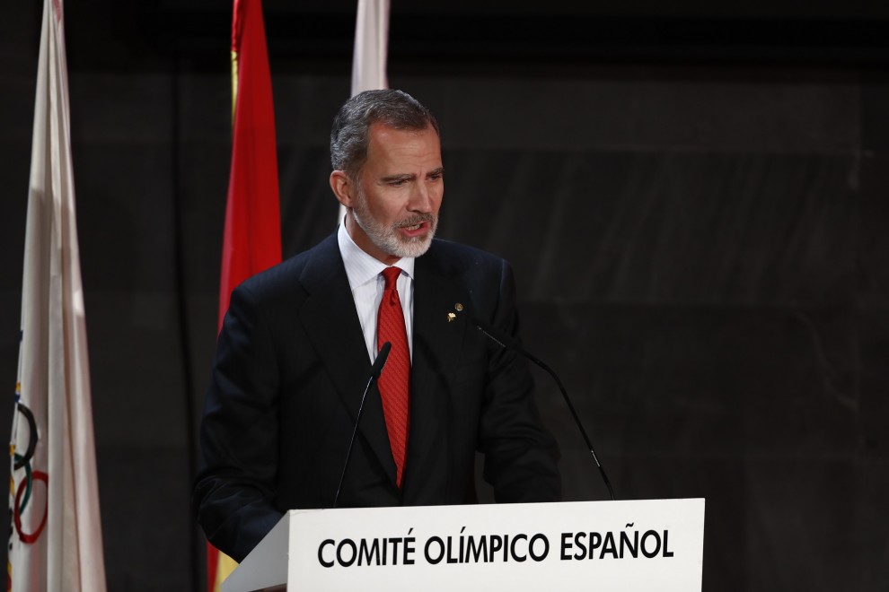 El rey Felipe VI interviene durante la XVI gala del Comité Olímpico Español (COE)