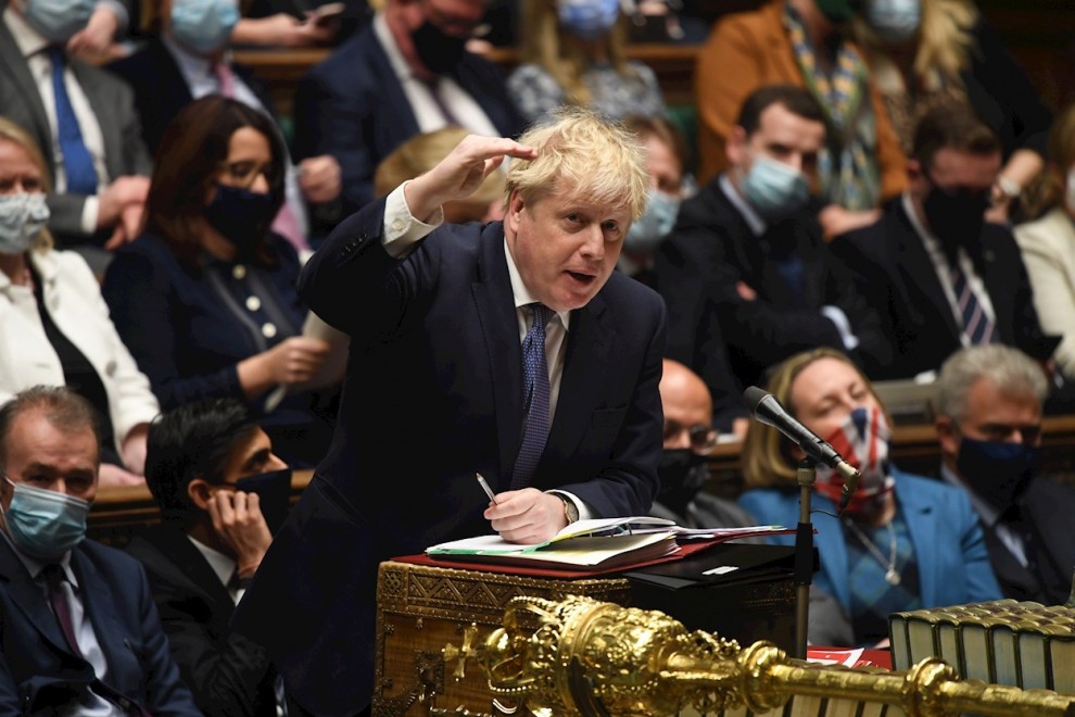 05/01/2022 El primer ministro británico, Boris Johnson,  en la Cámara de los Comunes de Londres