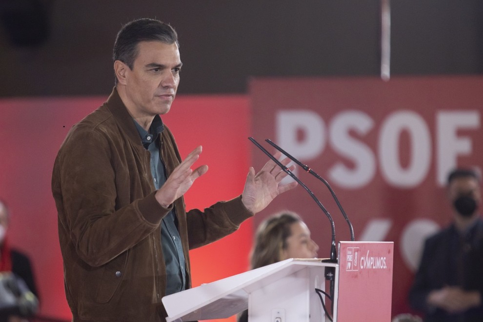 22/01/2022 El presidente del Gobierno, Pedro Sánchez, interviene en un acto del PSOE en el Recinto Ferial Luis Adaro de Gijón (Asturias)