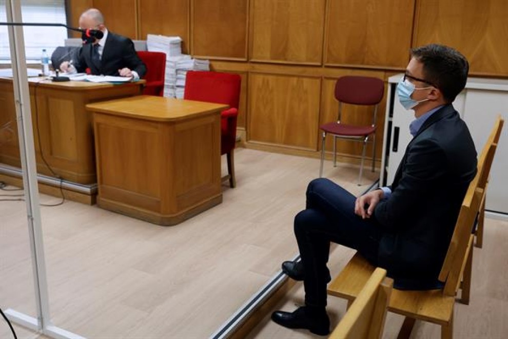 Íñigo Errejón, al comienzo de su juicio, este martes en el Juzgado de Instrucción 16 de Madrid