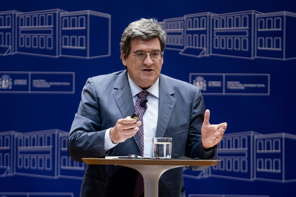 21/02/22. El ministro de Inclusión, Seguridad Social y Migraciones, José Luis Escrivá, en una rueda de prensa en Madrid, a 18 de febrero de 2022.