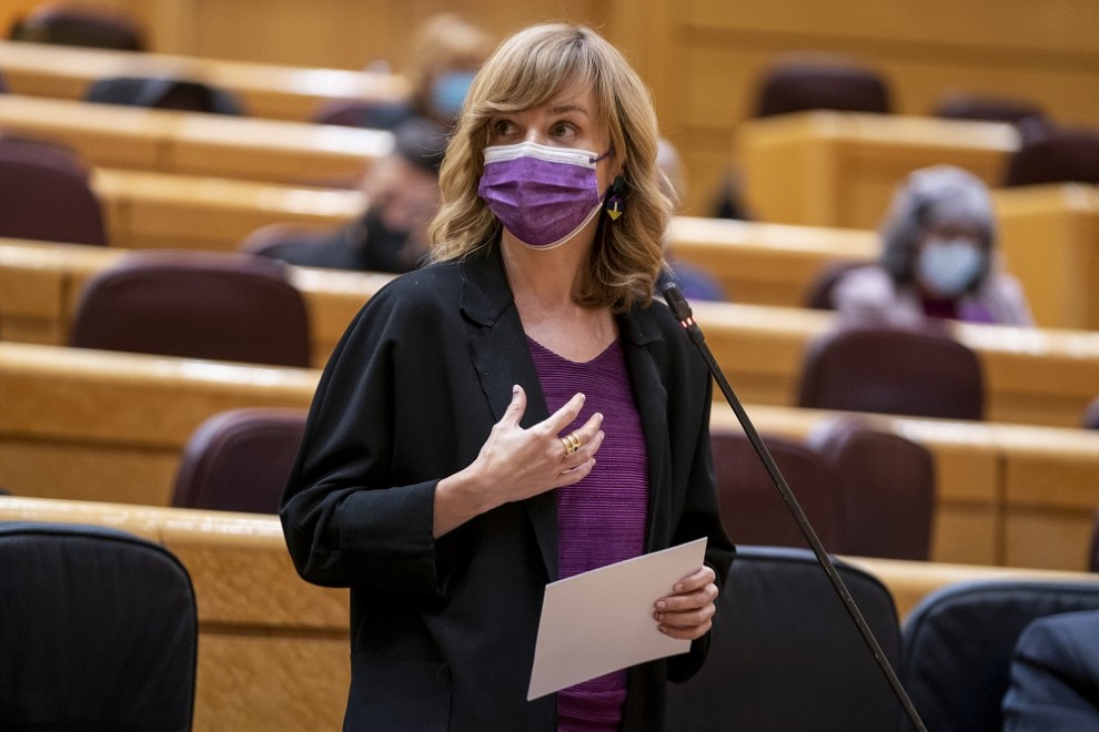 29/03/2022. La ministra de Educación y Formación Profesional, Pilar Alegría, interviene en una sesión de control al Gobierno en el Senado, a 08/03/2022.