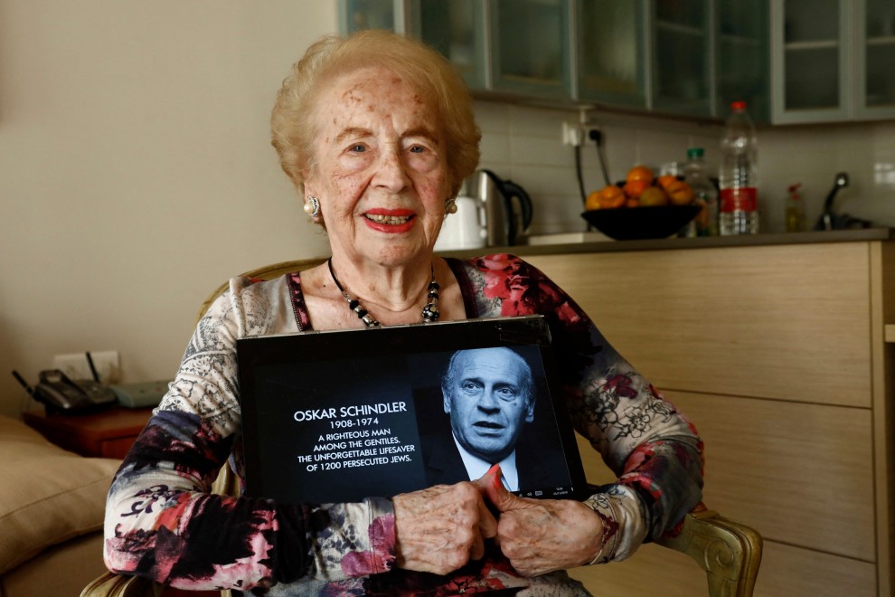 Una fotografía tomada el 23 de noviembre de 2019 en la ciudad israelí de Herzliya muestra a Mimi Reinhardt, la secretaria de Oskar Schindler
