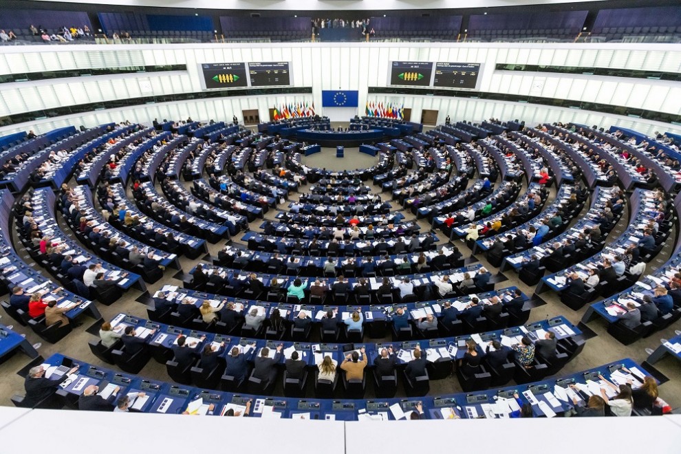 10/05/2022. Sesión del Parlamento Europeo para discutir la situación en Ucrania y las sanciones a Rusia, a 4 de mayo de 2022.