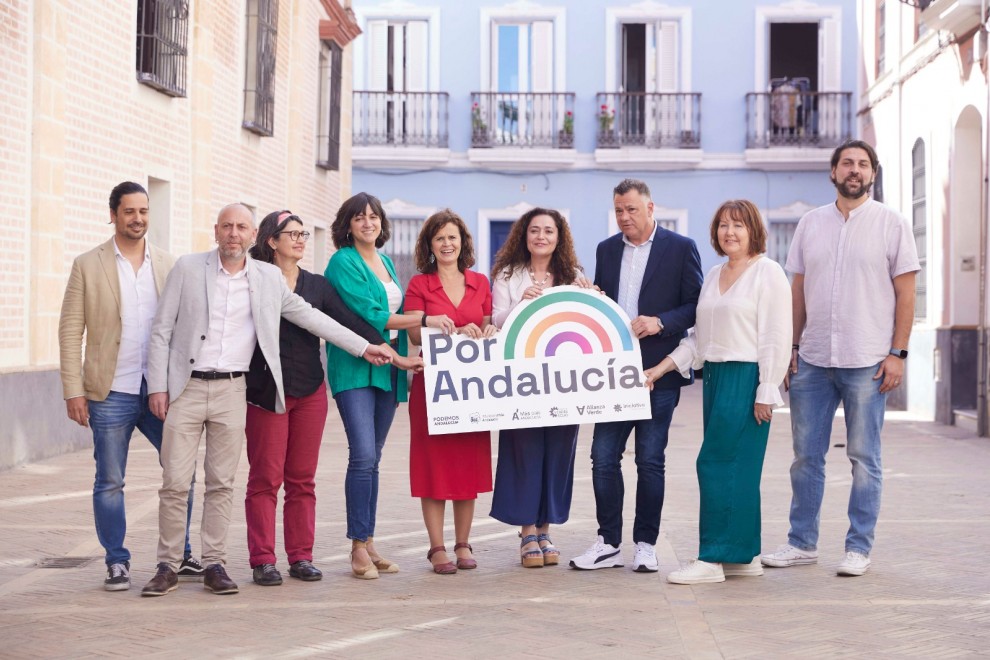 Inma Nieto con dirigentes de Por Andalucía.