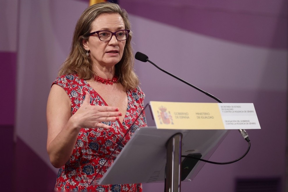 10/06/2022. La delegada del Gobierno contra la Violencia de Género, Victoria Rosell, comparece ante los medios, en la sede del Ministerio de Igualdad, a 10 de junio de 2022, en Madrid.