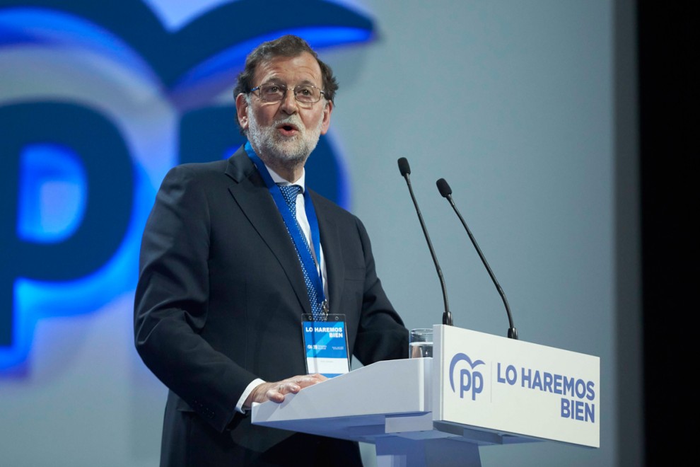 Fotografía de archivo del expresidente del Gobierno Mariano Rajoy durante el congreso extraordinario del PP de abril de 2022.