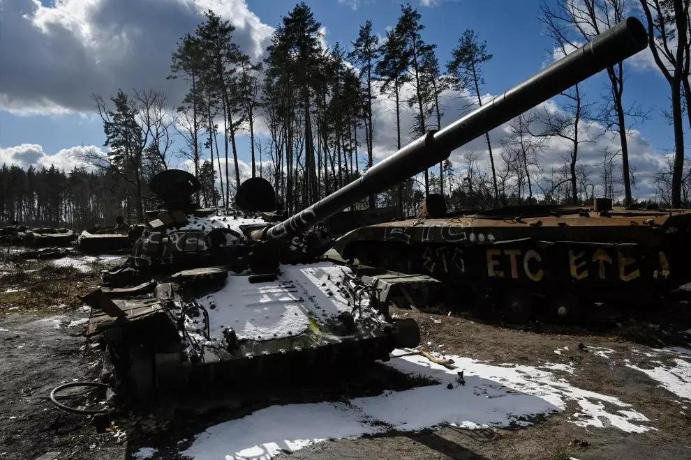 09/03/2023. Tanques rusos destruidos al sur de Kiev, a 6 de marzo de 2023.