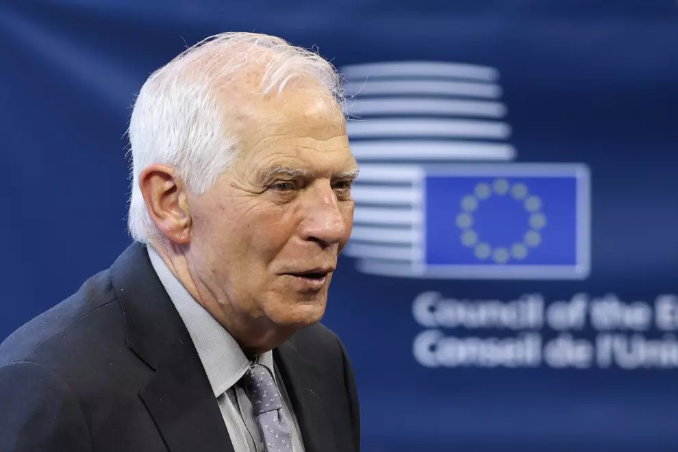 El alto representante de la Unión Europea para Asuntos Exteriores y Política de Seguridad, Josep Borrell, durante el Consejo de Asuntos Exteriores de la UE, a 24 de abril de 2023 en Bruselas.