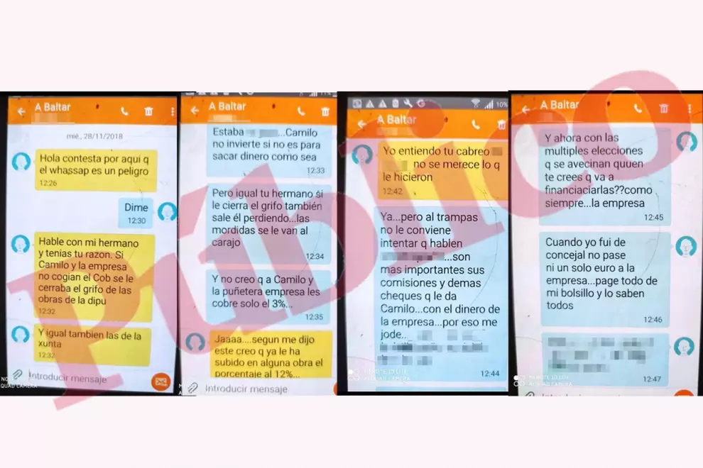 26/5/23 Mensajes de texto en otra de las conversaciones de José Luis Baltar por sms.