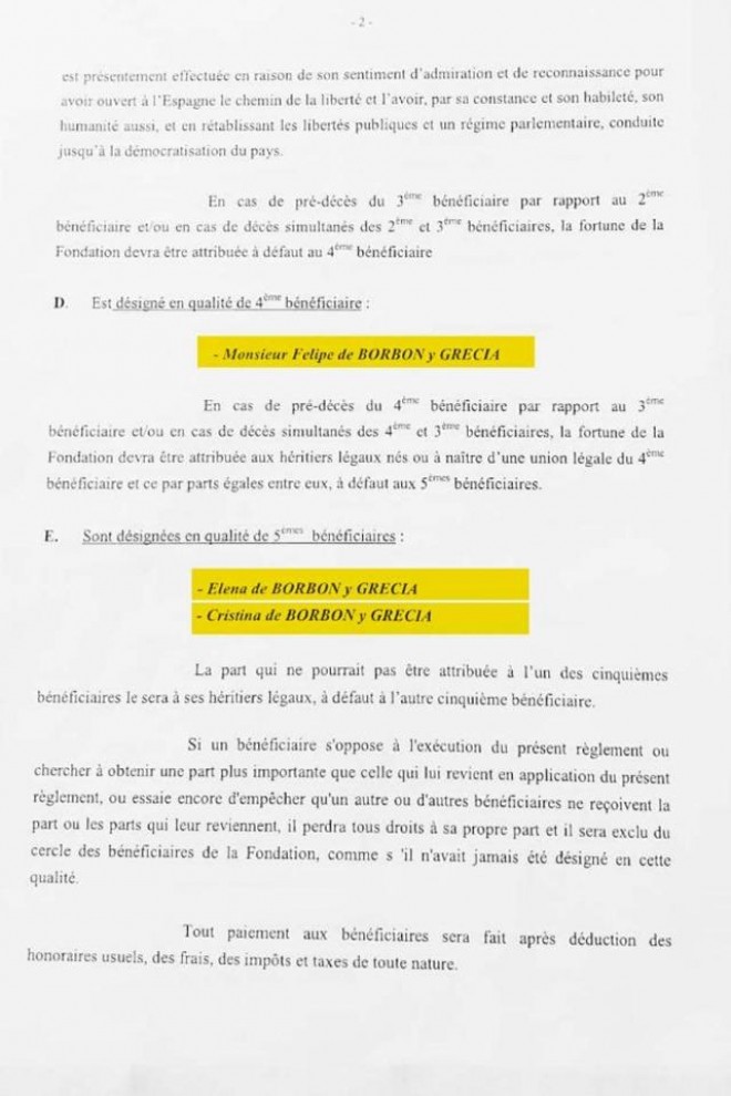 Segunda página del reglamento de la Fundación Zagatka, publicado por 'El País'.