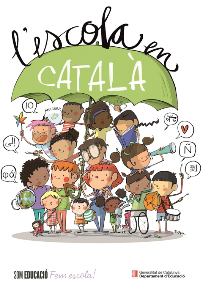 Cartell escola en català.
