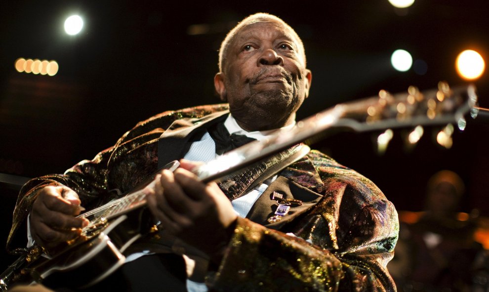 Riley B. King o Riley Ben King, más conocido como B.B. King, fue un músico, cantante y compositor estadounidense. Falleció el 14 de mayo de 2015 a los 89 años. REUTERS/Valentin