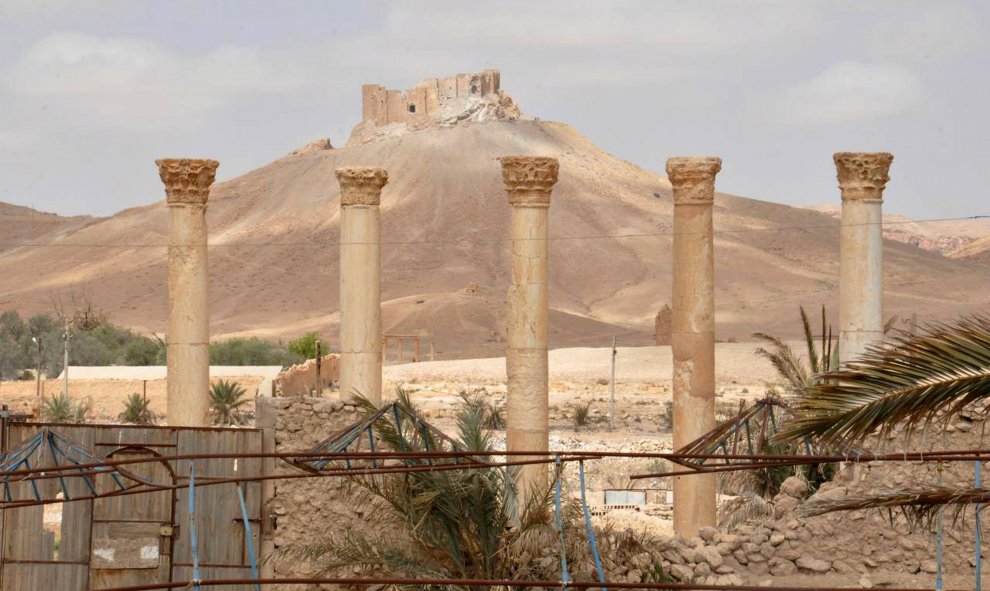 La milenaria ciudadela de Palmira, tras la batalla para la expulsión del Estado Islámico. REUTERS/SANA