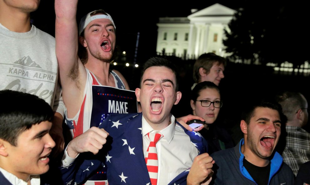 Seguidores de Trump celebran los resultados./ REUTERS