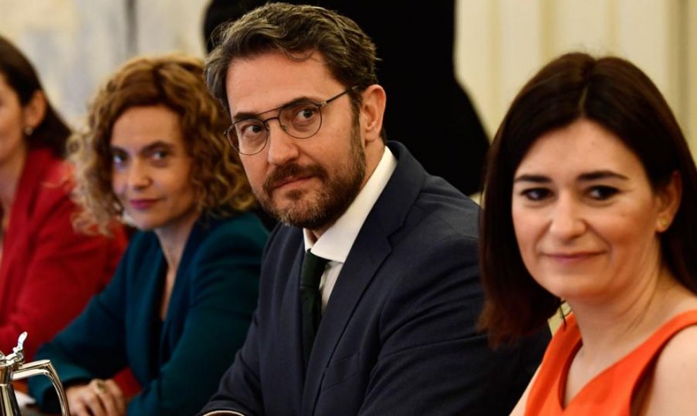 Batet, Huerta y Montón, durante el Consejo. JAVIER SORIANO / AFP