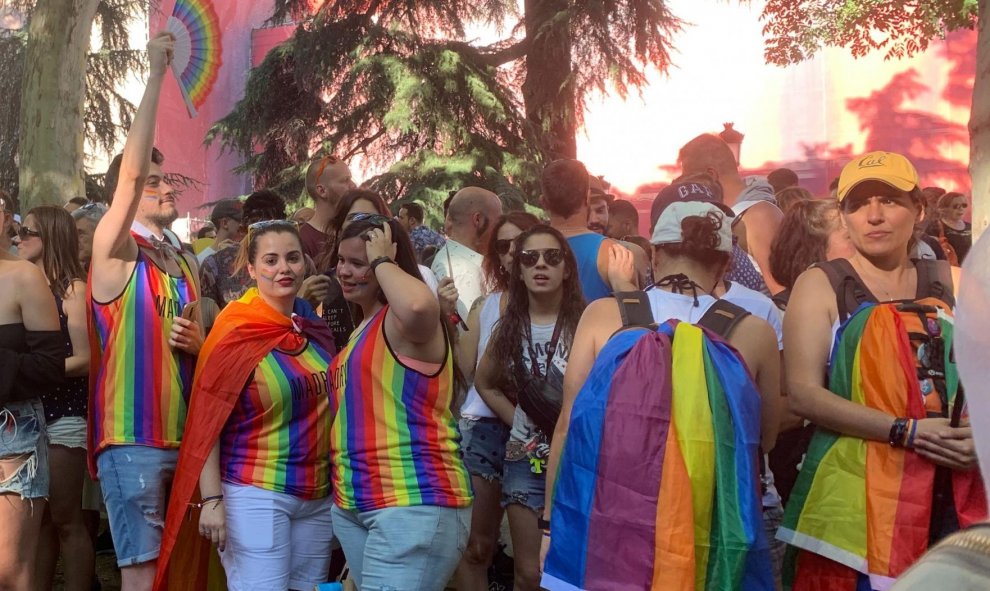 Algunos asistentes a la manifestación del Orgullo LGBTI. /ESTEFANÍA ROSELLÓ
