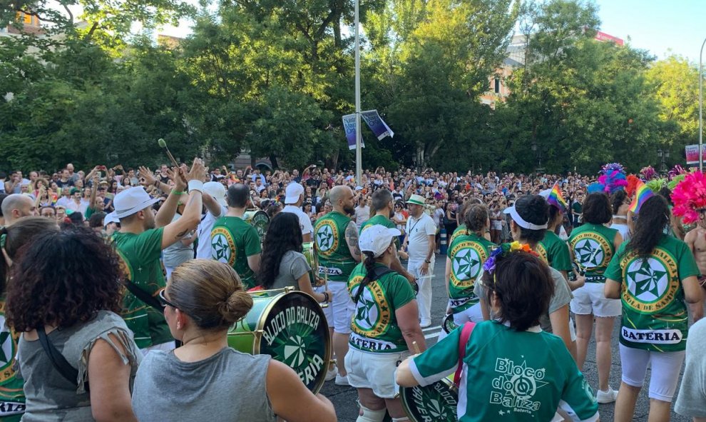 Una batucada tampoco podía faltar en la manifestación del Orgullo 2019. /ESTEFANÍA ROSELLÓ