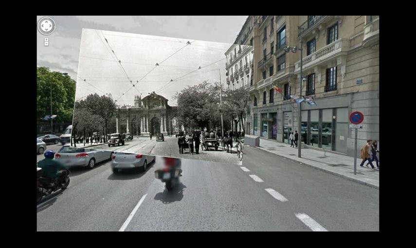 Imágenes de la Guerra Civil con las panorámicas de GoogleStreet View. CALLE ALCALÁ // Sebastian Maharg