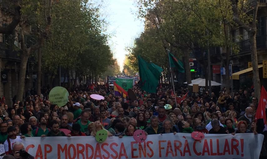 Cabecera de la manifestación en Barcelona contra la 'ley mordaza'. /MARIÀ DE DELÁS