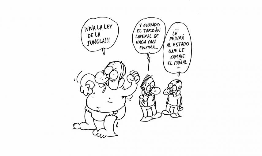 Ilustración de Charb (Stéphane Charbonnier) incluida en el libro 'El capitalismo en 10 lecciones', de Michel Husson (Librería Viento Sur/La Oveja Roja).