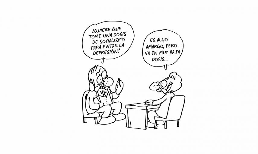Ilustración de Charb (Stéphane Charbonnier) incluida en el libro 'El capitalismo en 10 lecciones', de Michel Husson (Librería Viento Sur/La Oveja Roja).