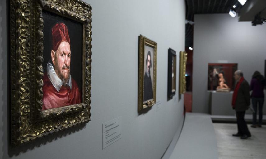 Detalle de la obra 'Estudio para retrato del Papa Inocencio X', en la primera monográfica dedicada a Diego Velázquez en el Grand Palais de París. EFE/ETIENNE LAURENT