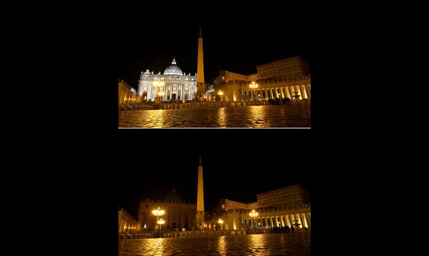 El Vaticano, antes y durante la Hora del Planeta. - AFP