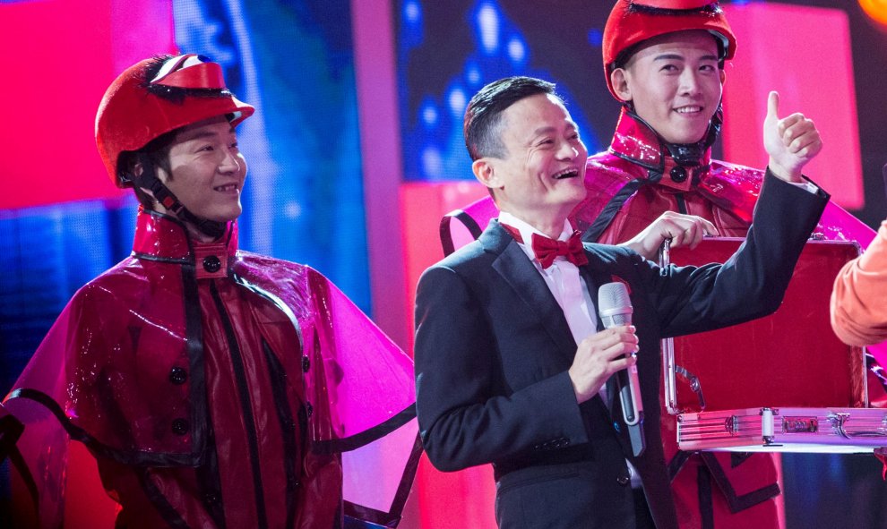 El fundador y presidente de Alibaba, Jack Ma, asiste a festival de 11,11 comercial global de Alibaba Group en Pekín. REUTERS