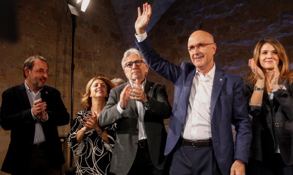 El candidato de Unió Democrática de Cataluña (UDC), Josep Antón Duran i Lleida, durante el acto previo al inicio de campaña en Barcelona. / EFE