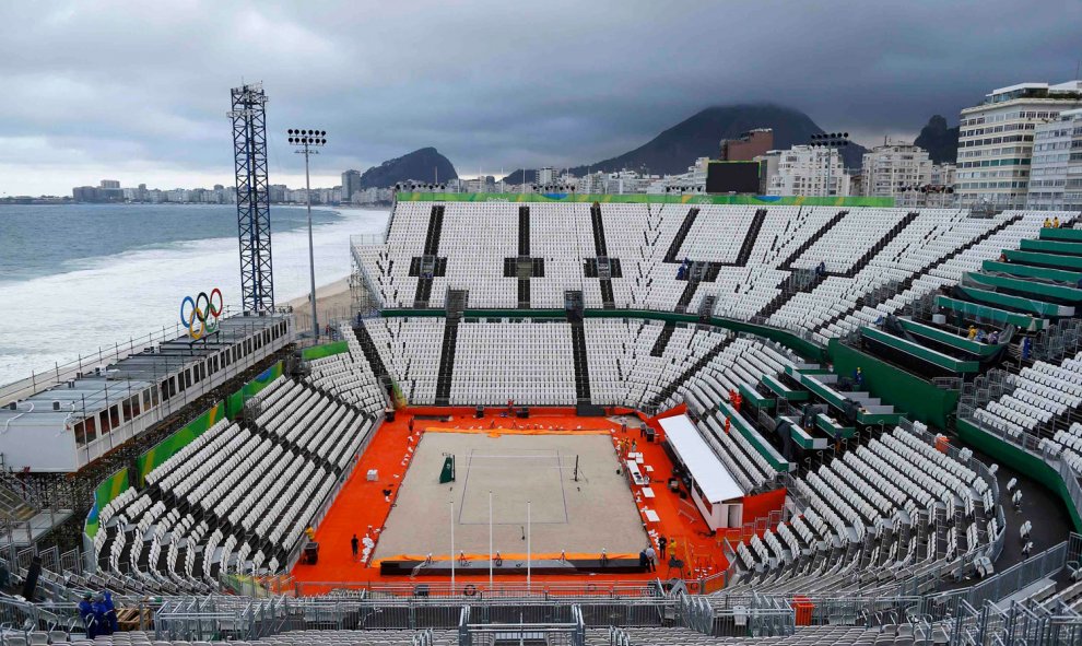 Un impresionante recinto albergará el voley-playa en la mismísima arena de Copacabana. /REUTERS