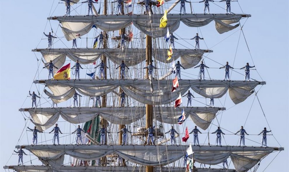 El buque escuela de la Armada de México "Cuauhtémoc" que se encuentra haciendo el crucero de instrucción, "Ibero Atlántico 2016", llega al puerto de Las Palmas de Gran Canaria, su última escala europea, desde donde continuará su travesía cruzando el Atlán