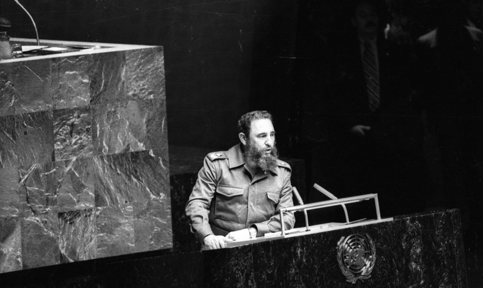 Fidel Castro hablando en las Naciones Unidas, en Nueva York, en octubre de 1979./ REUTERS
